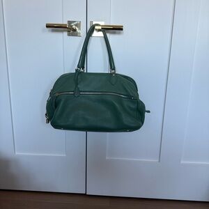 Vintage Cole Haan Green Leather Pebbled Tote Handbag
